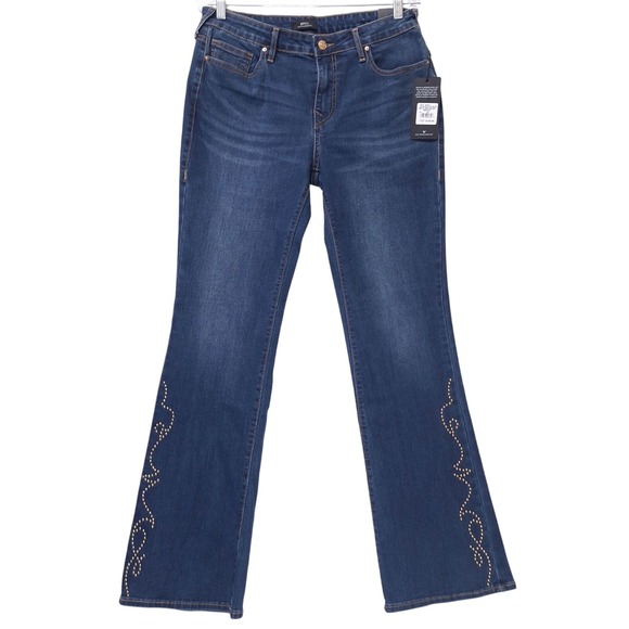 True Religion Becca Stud Bootcut Jeans Mid Rise Women 32 Y2K Flared Denim NWT